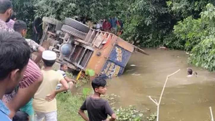 বারহাট্টায় ইটবোঝাই ট্রাক খাদে পড়ে ২ শ্রমিক নিহত